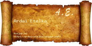 Ardai Etelka névjegykártya